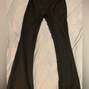 Ribbed black flared leggings